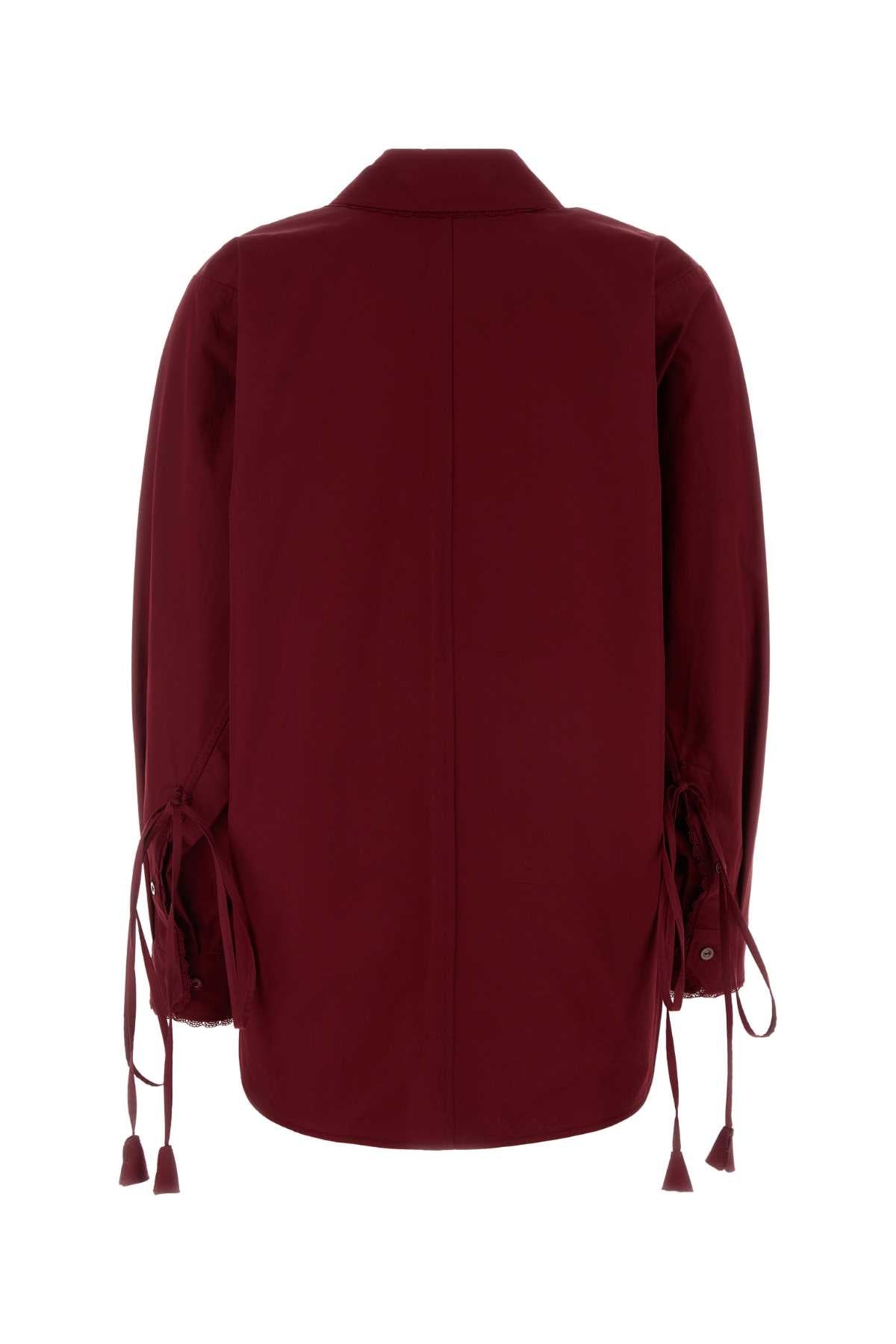 Gucci Women Burgundy Poplin Shirt - 2