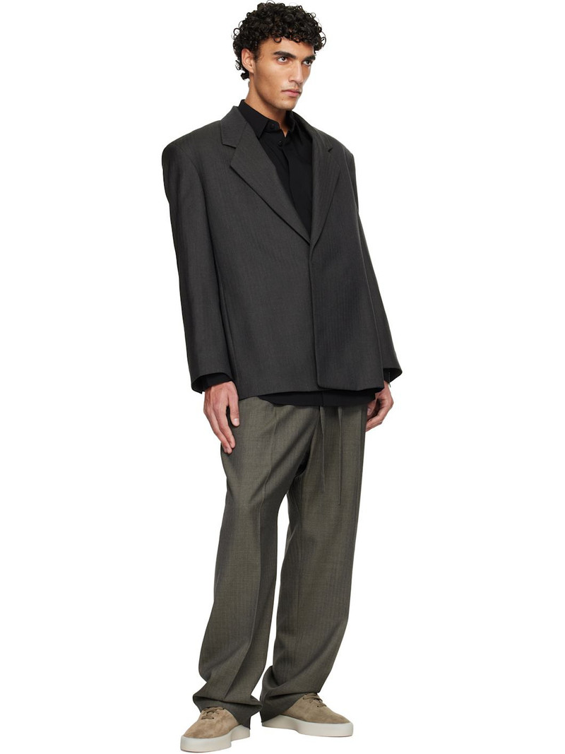 Fear of God Gray Virgin Wool Drawstring Straight Trousers outlook