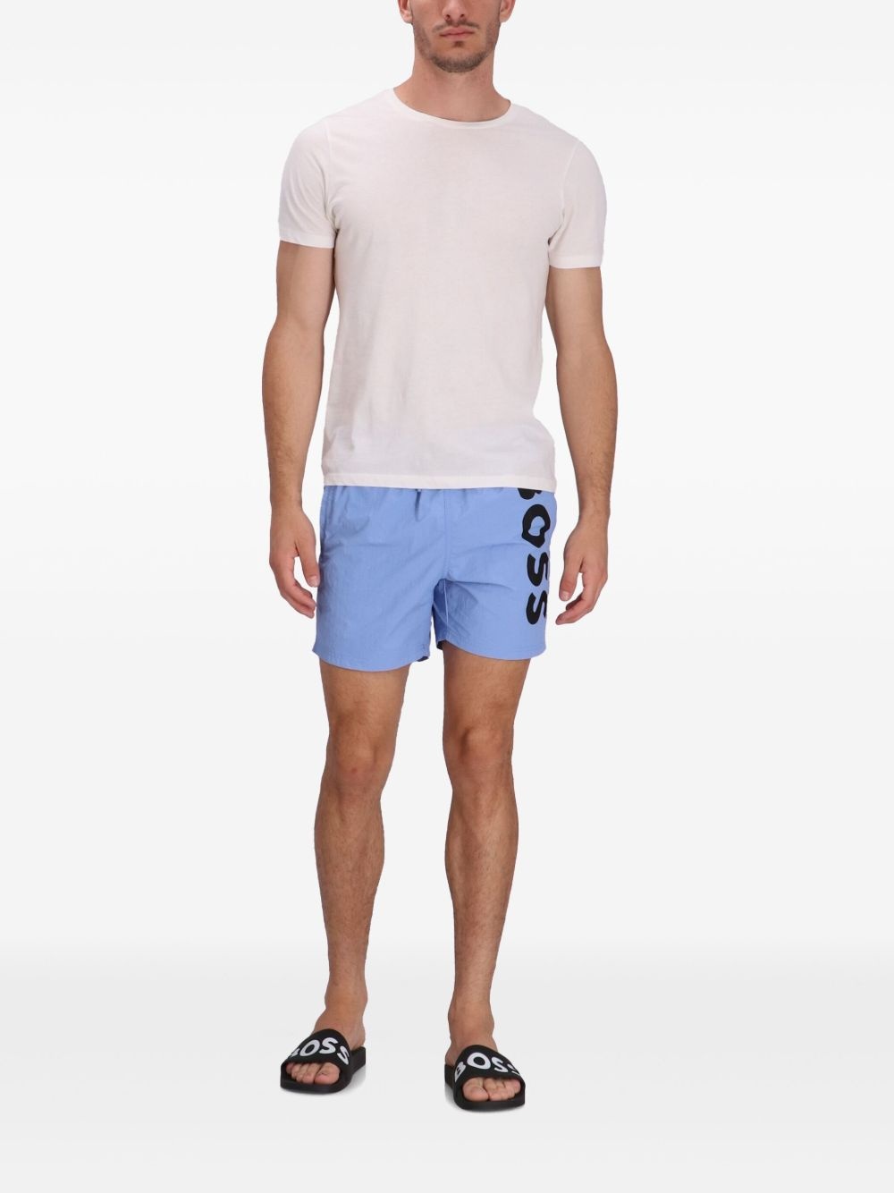 logo-print swim shorts - 2