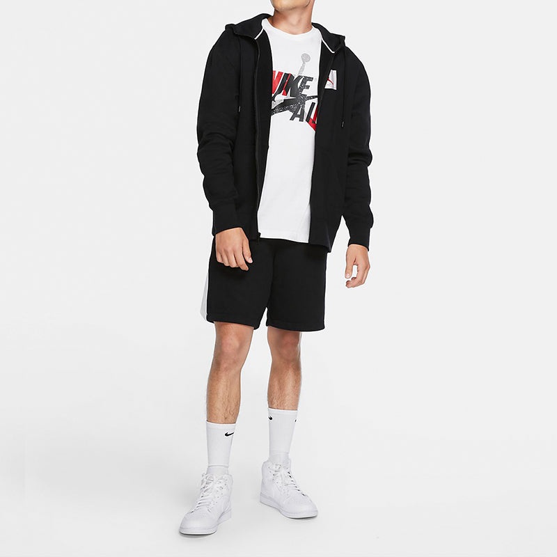 Air Jordan Flight Fleece Cardigan hooded Casual Sports Jacket Black CV6145-010 - 3