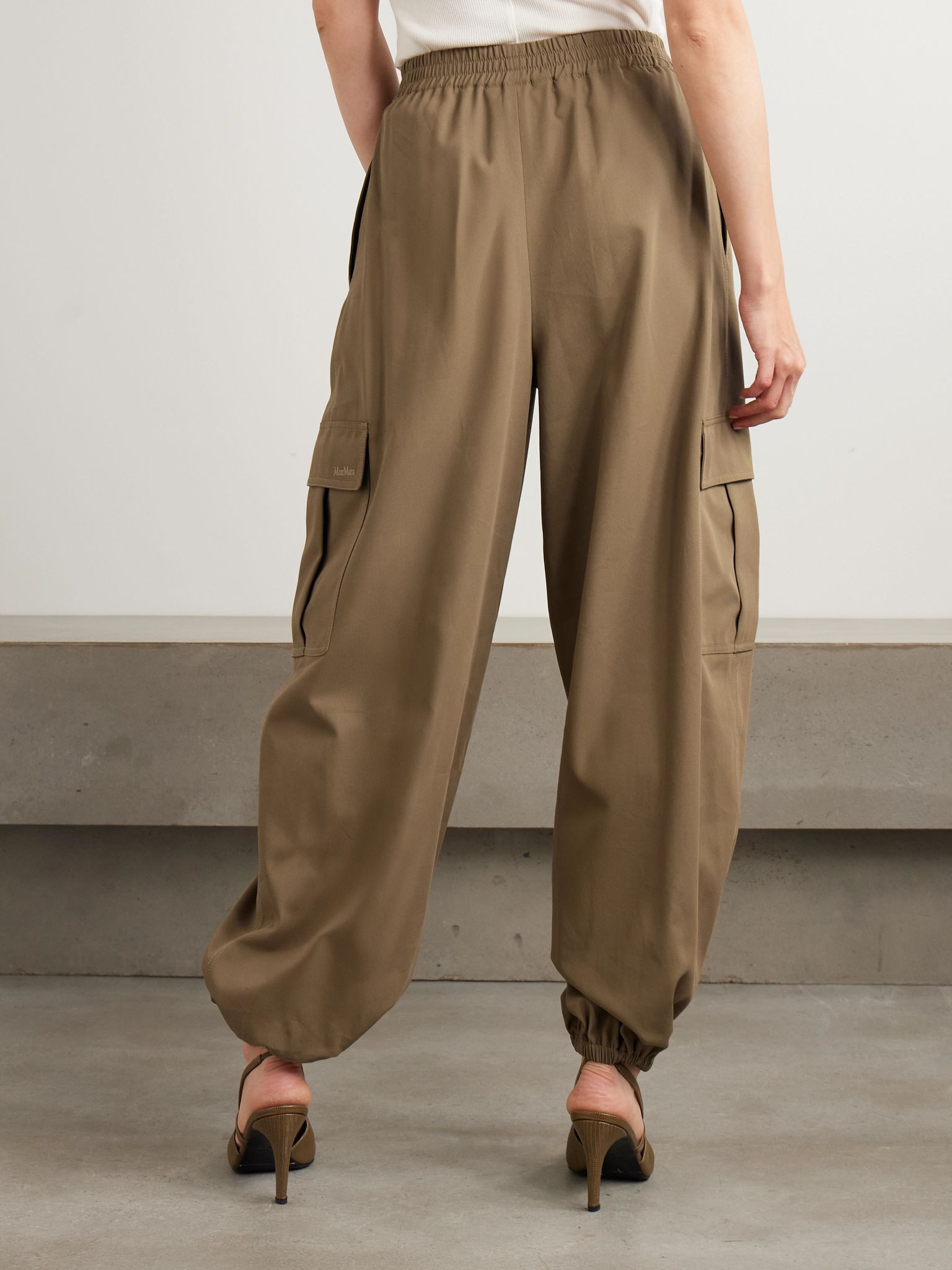 Glauco cotton-twill tapered pants Brown - 4