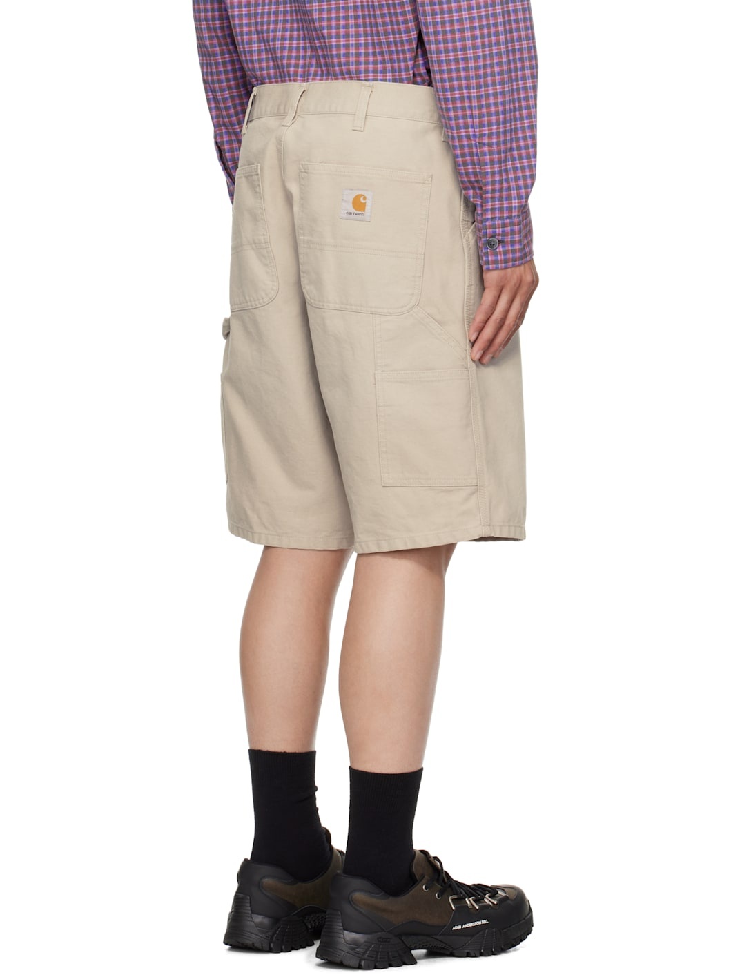 Beige Single Knee Shorts - 3