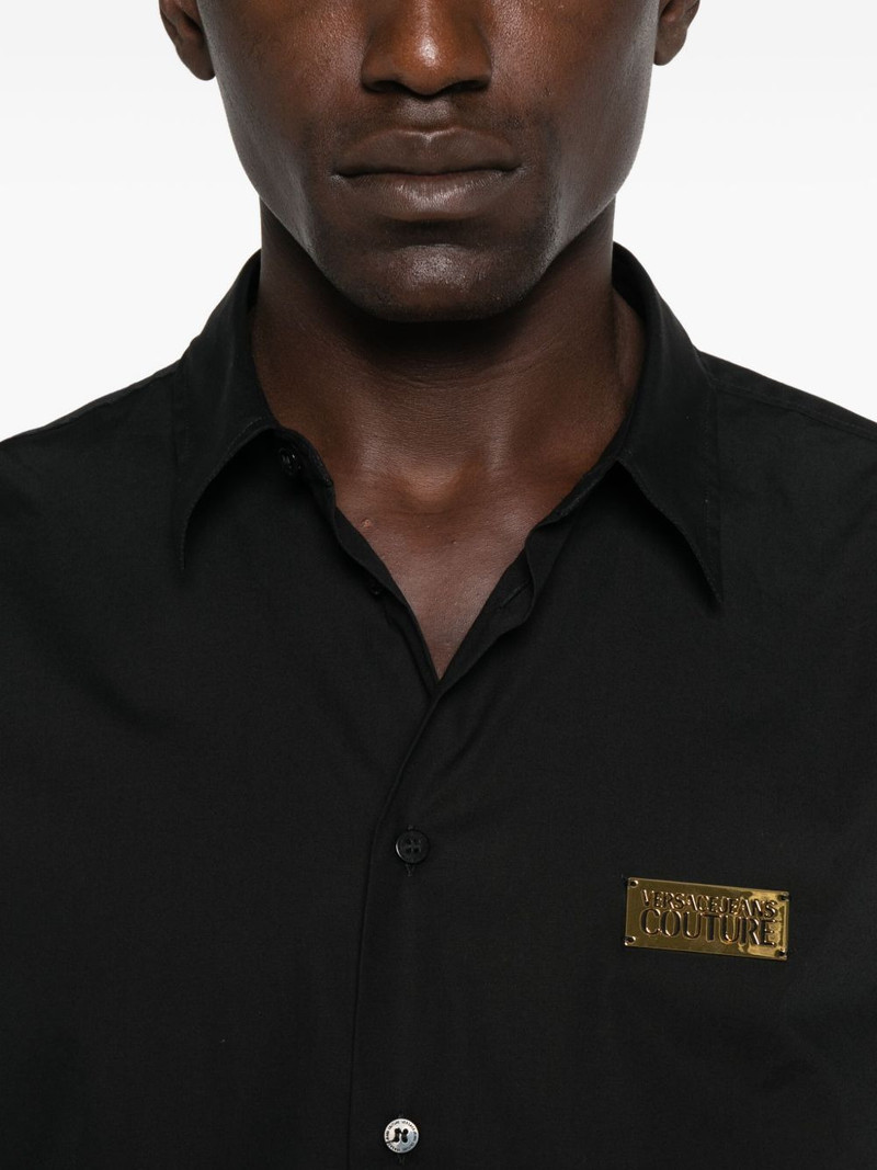 logo-plaque cotton shirt 5