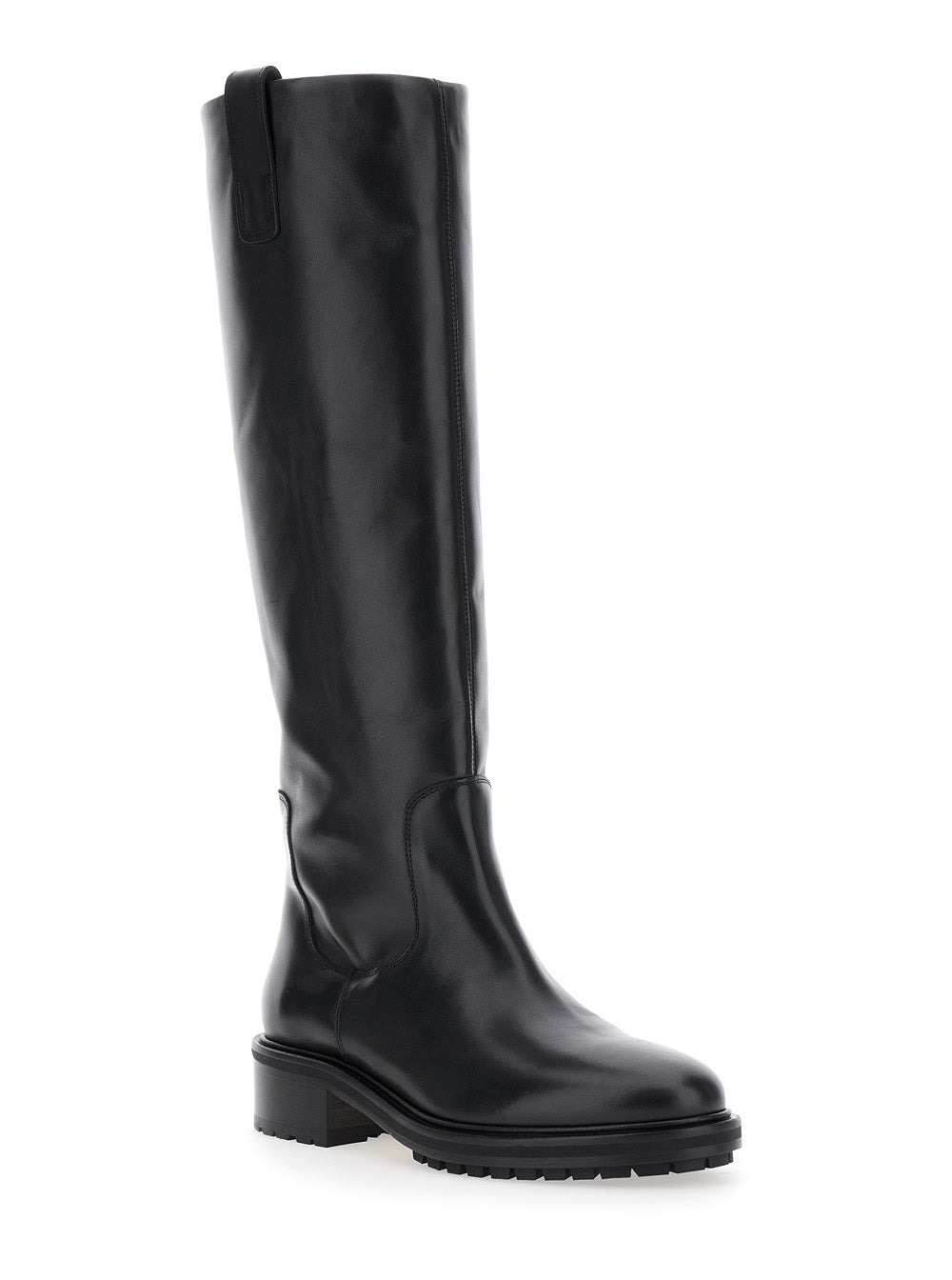 Aeyde Women 'Henry' Black Slip-On Knee Boots In Leather Woman - 2