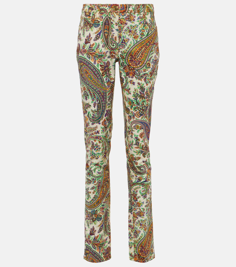 Paisley mid-rise slim jeans - 1