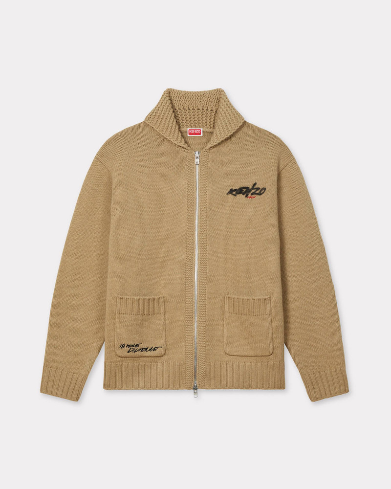 'Kenzo x Futura 2000' zipped knitted cardigan in wool 1
