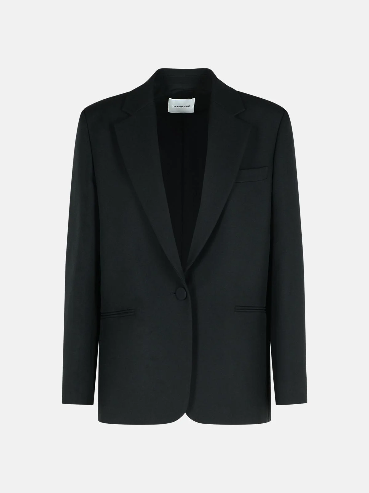 'GUIA' BLACK POLYESTER BLAZER - 1