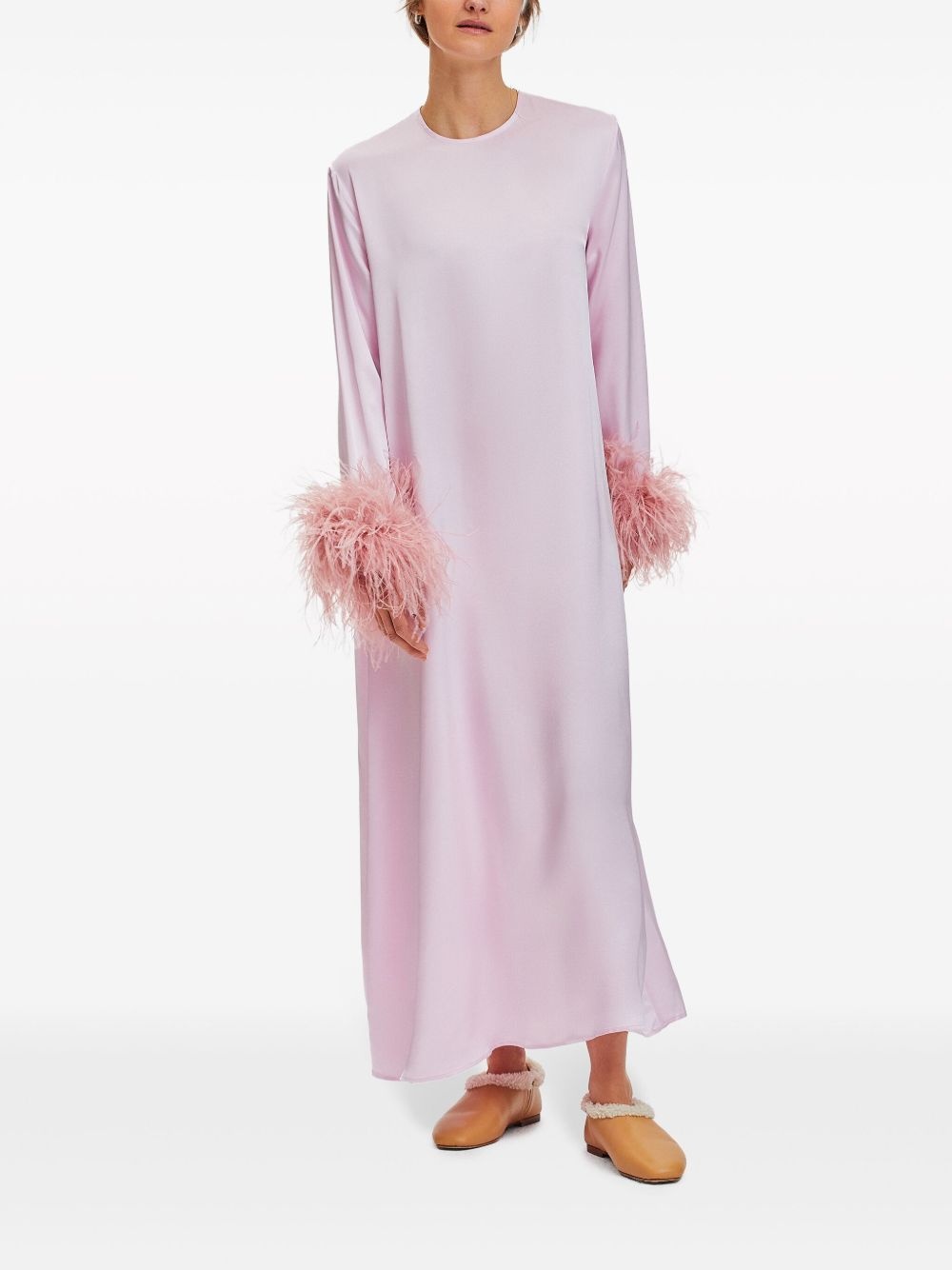 feather-trim dress - 3