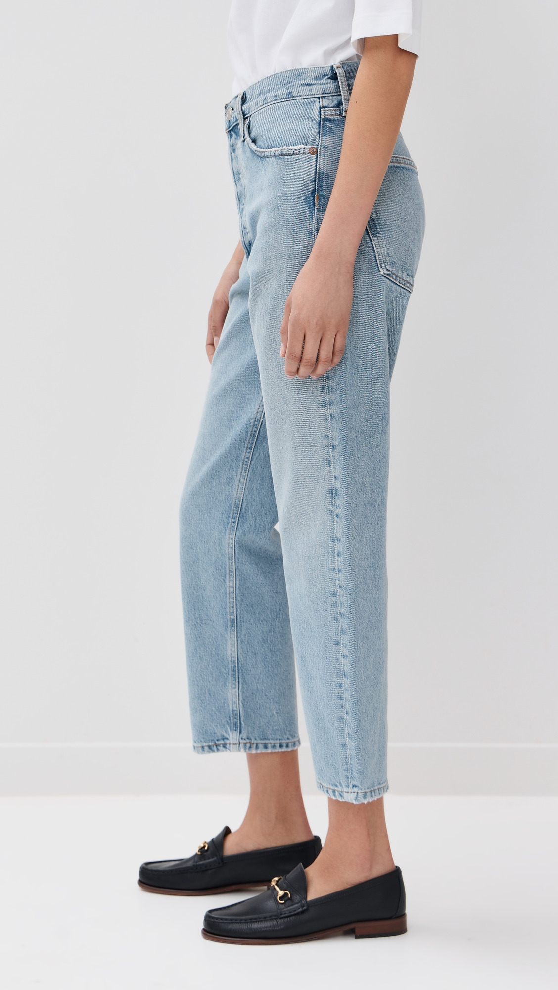 90 Crop Mid Rise Loose Straight Jeans - 4