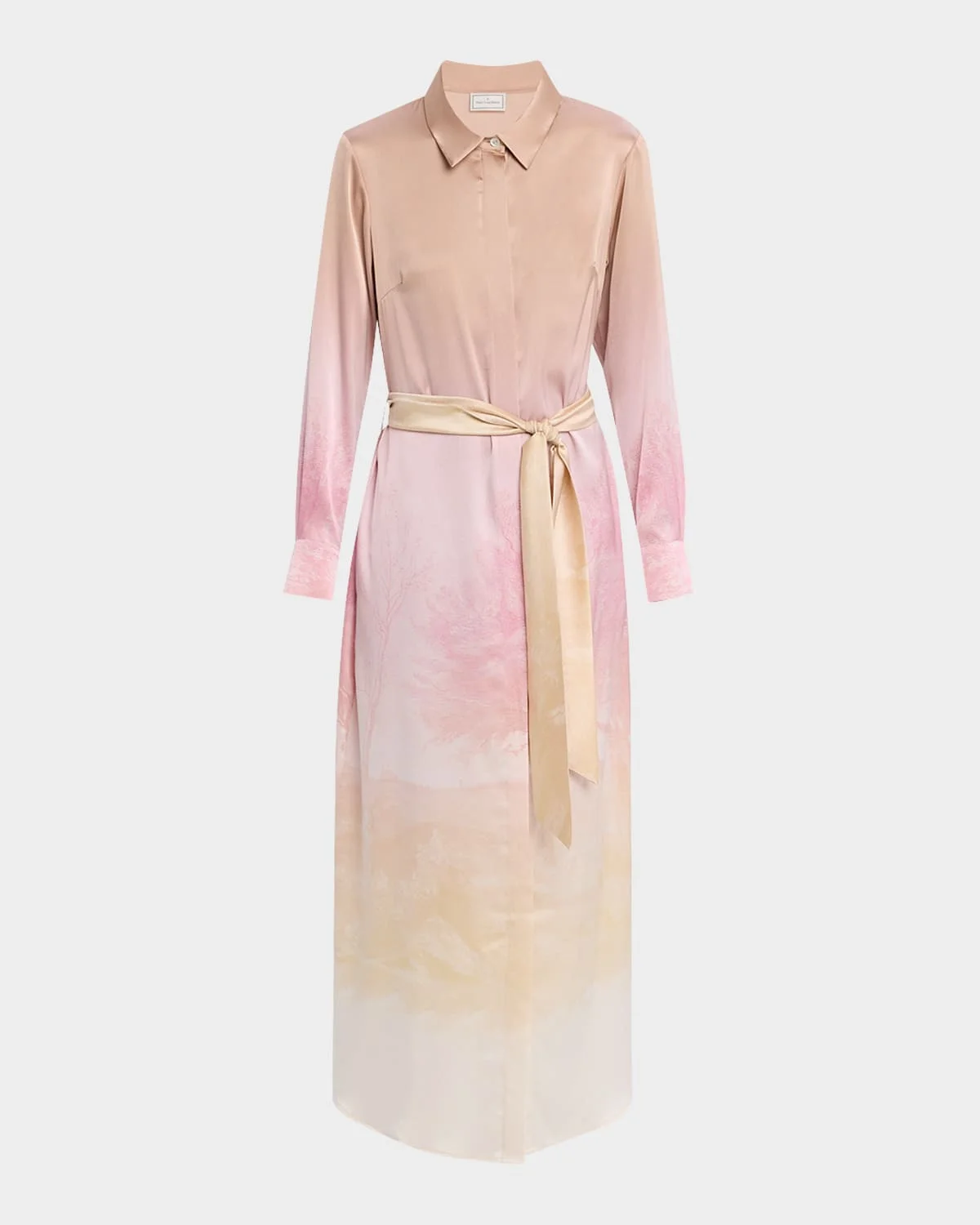 Ombre Landscape-Print Midi Shirtdress - 1