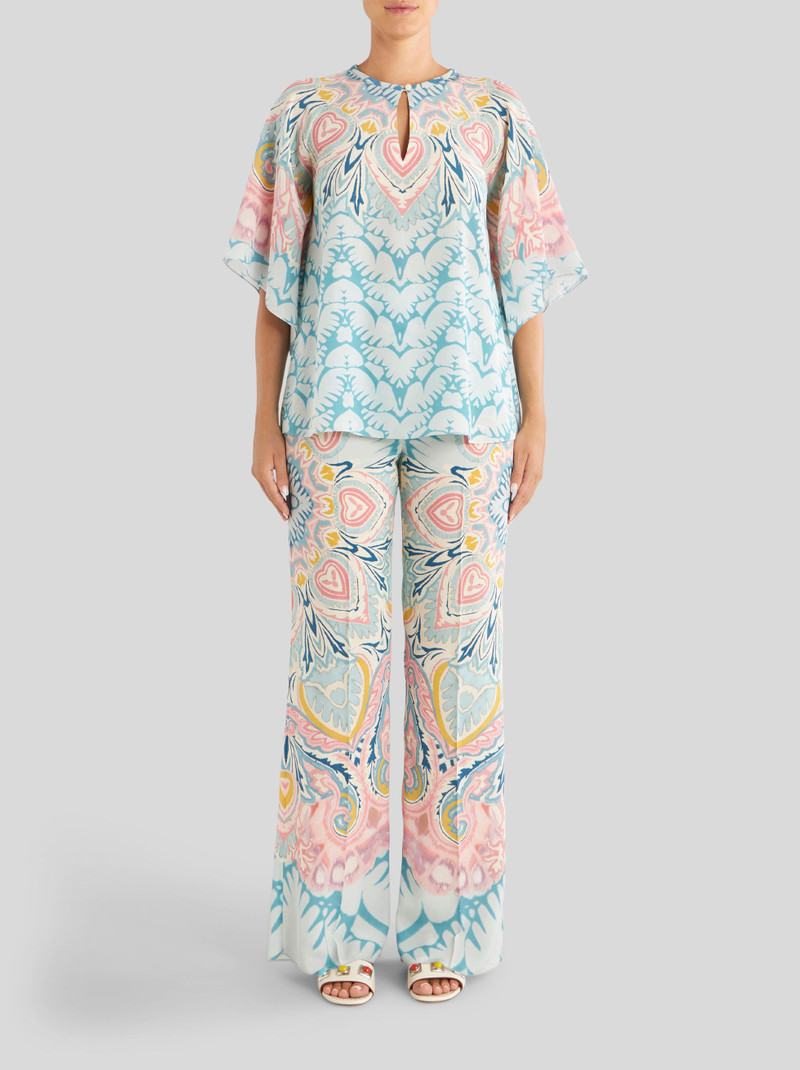 PRINTED SILK PALAZZO TROUSERS 3