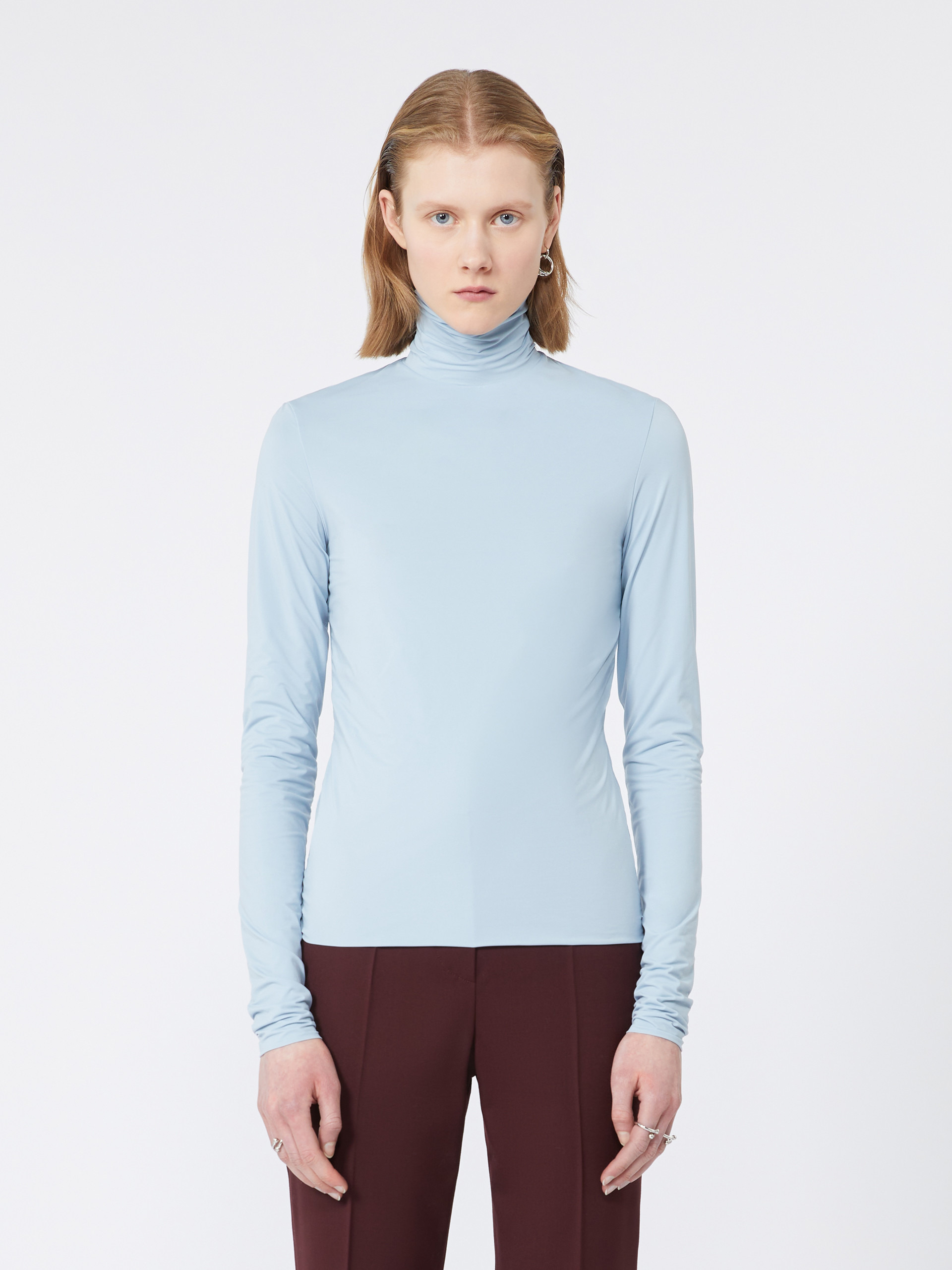 STONE Skintight jersey polo-neck sweater - 3