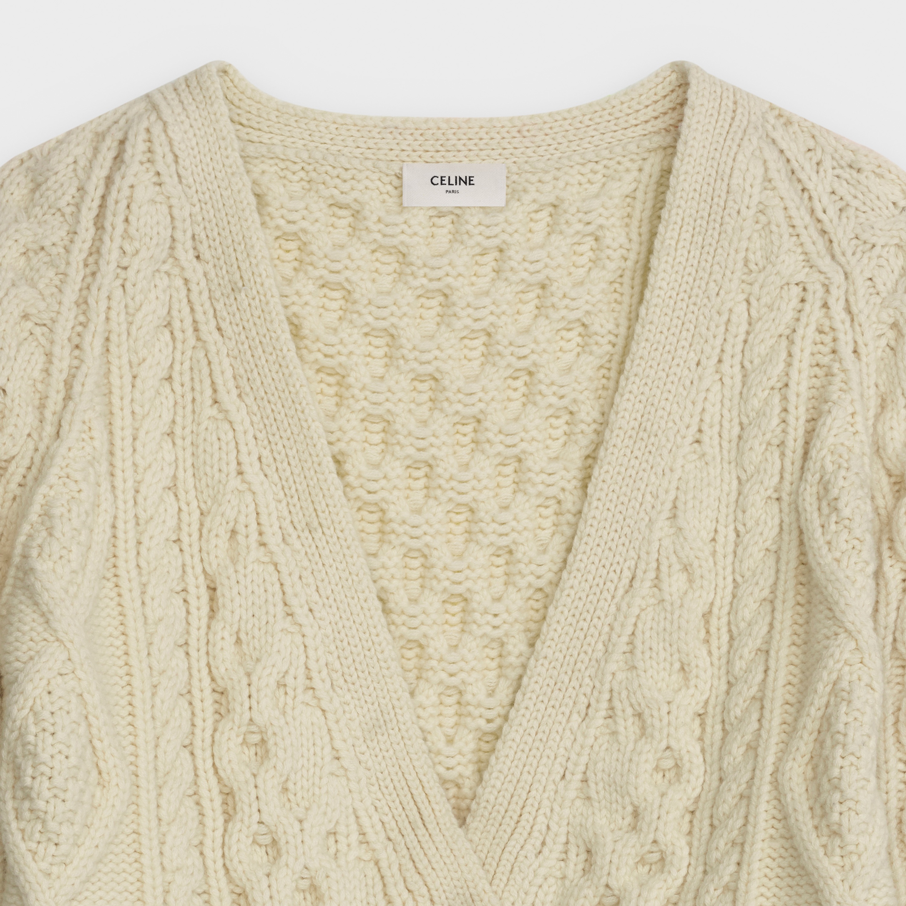 CARDIGAN IN WOOL AND CASHMERE WITH 'ARAN' - 3