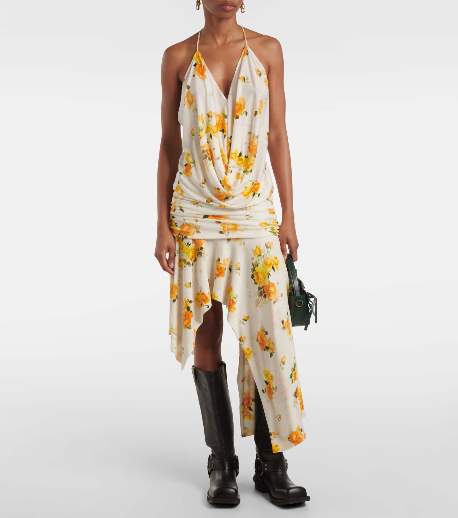 Dikata floral asymmetric midi dress - 2