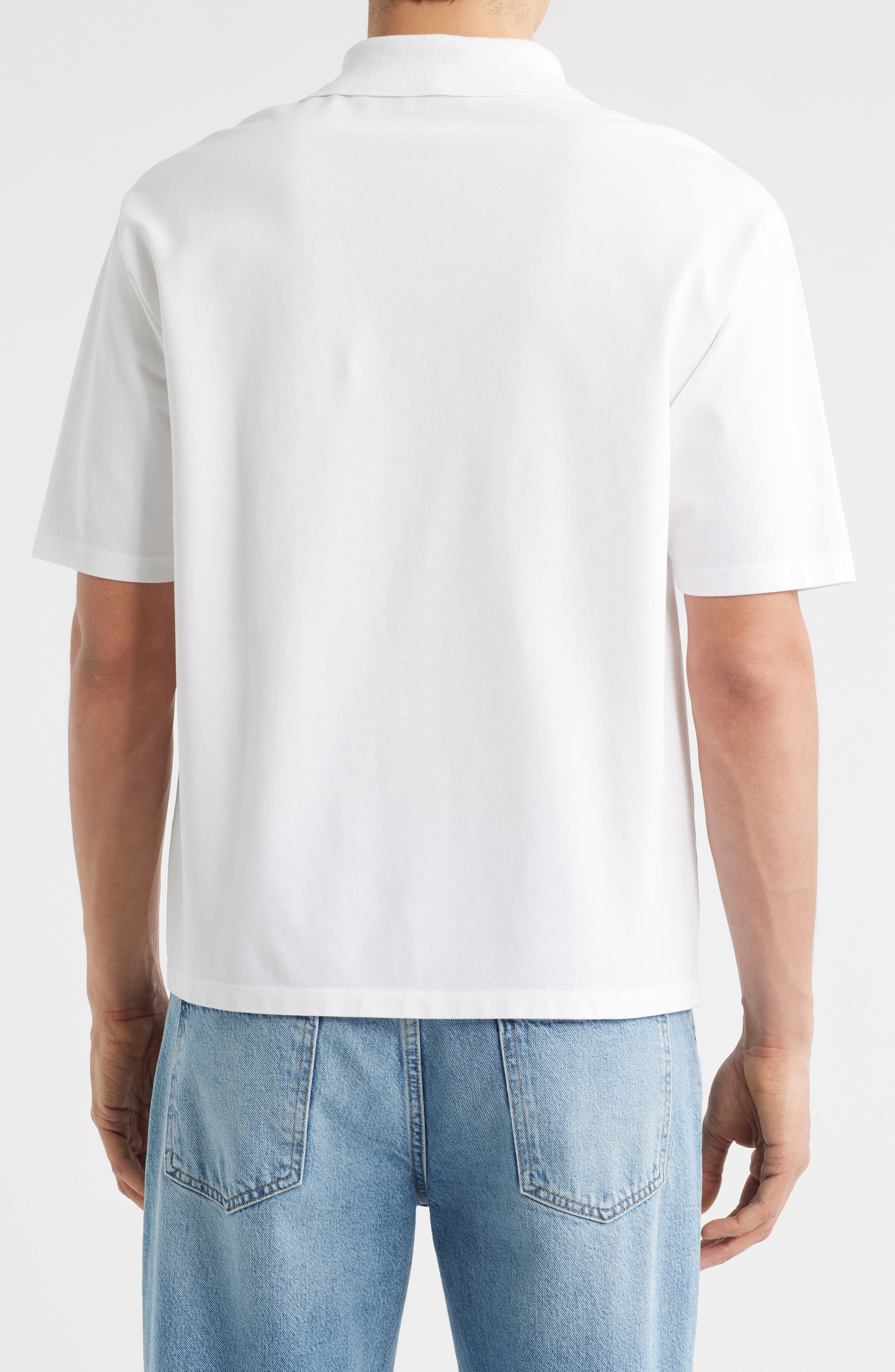 FRAME Cotton Pique Polo in White at Nordstrom - 2