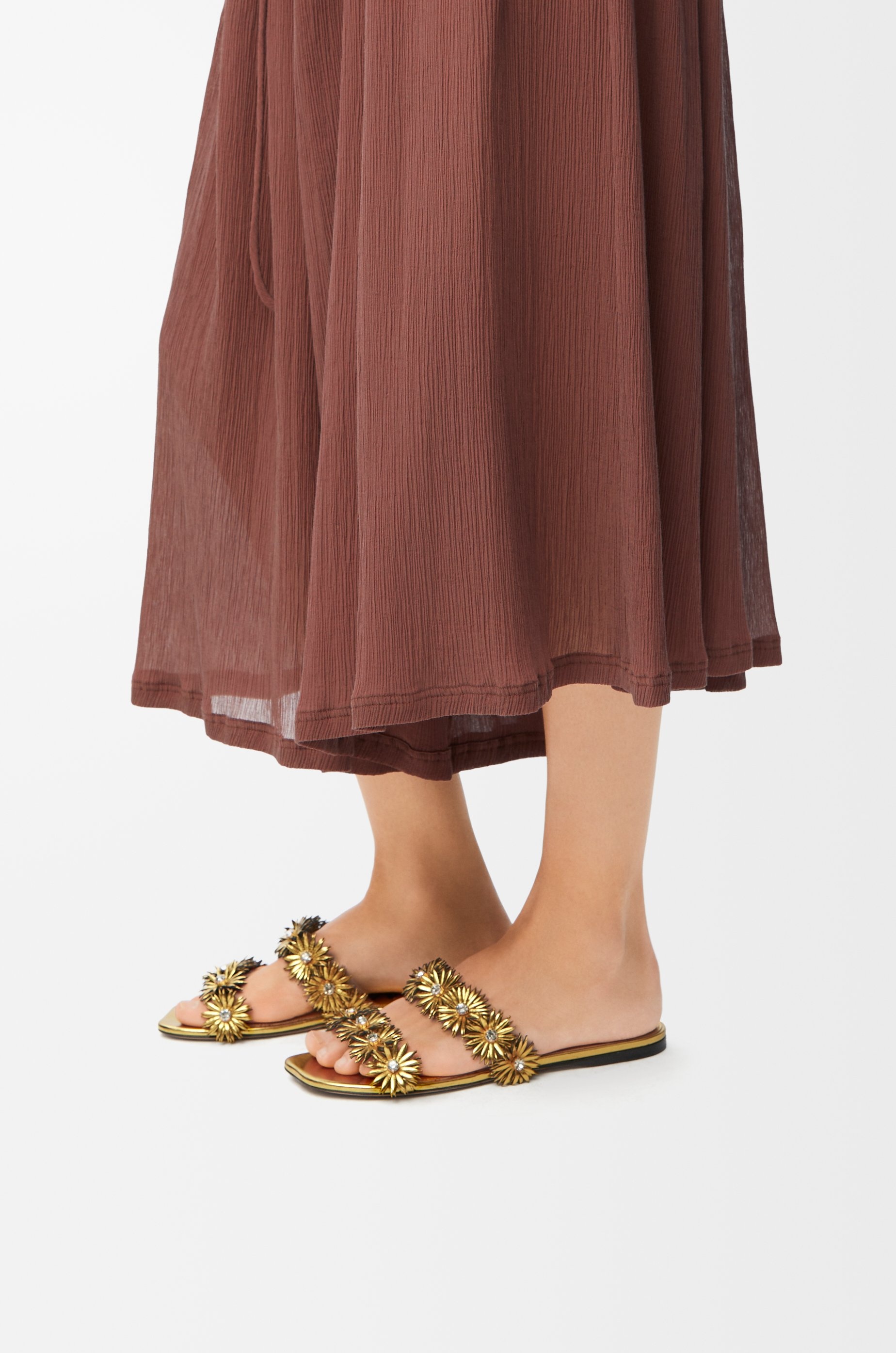 Petal Flower sandal in calfskin and crystals - 2