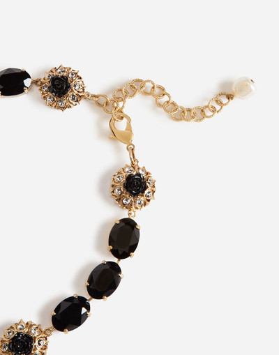 Dolce & Gabbana Short rhinestone necklace with decorative details outlook