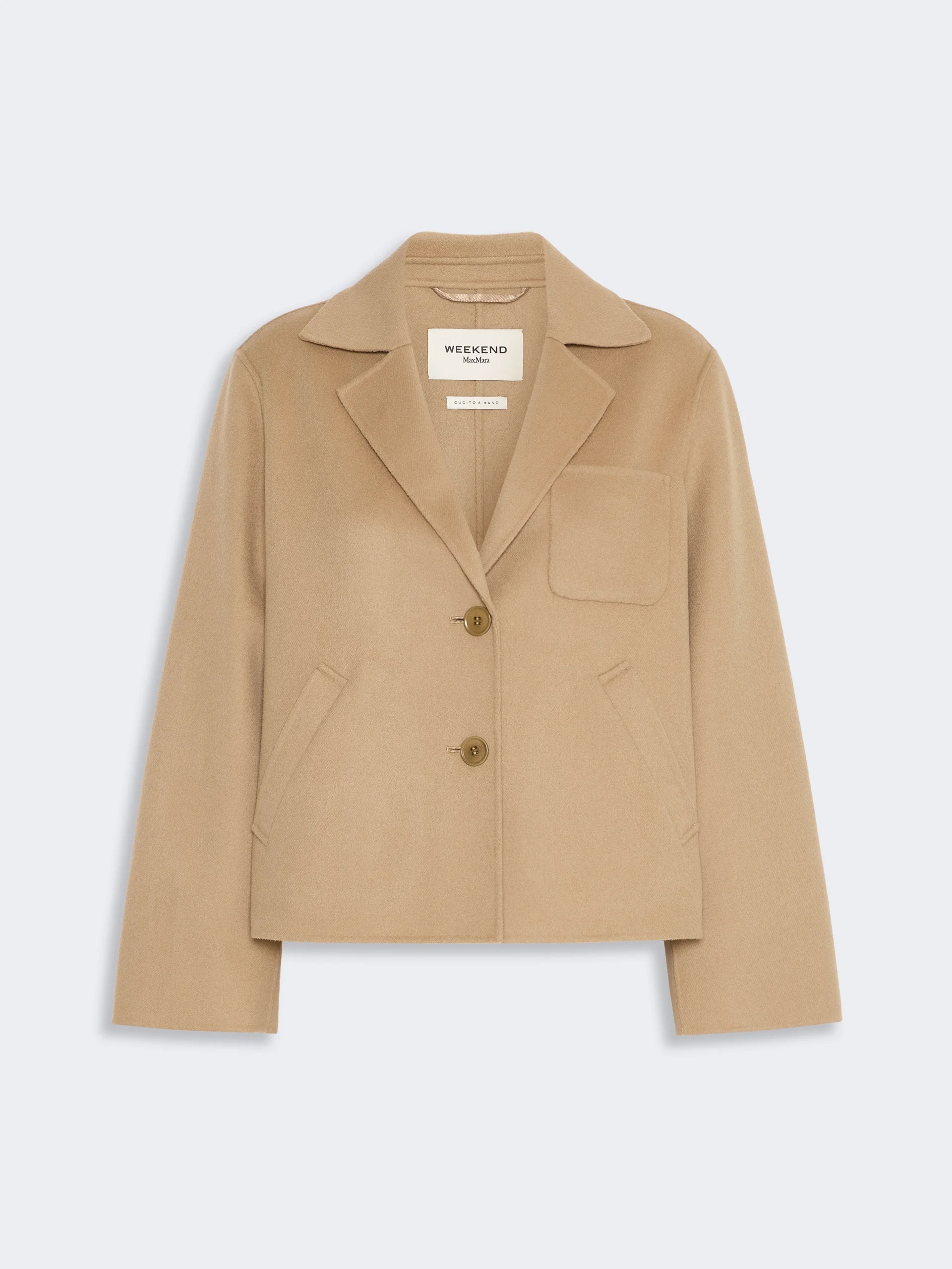 PELOTA Double wool cropped jacket - CAMEL - 1