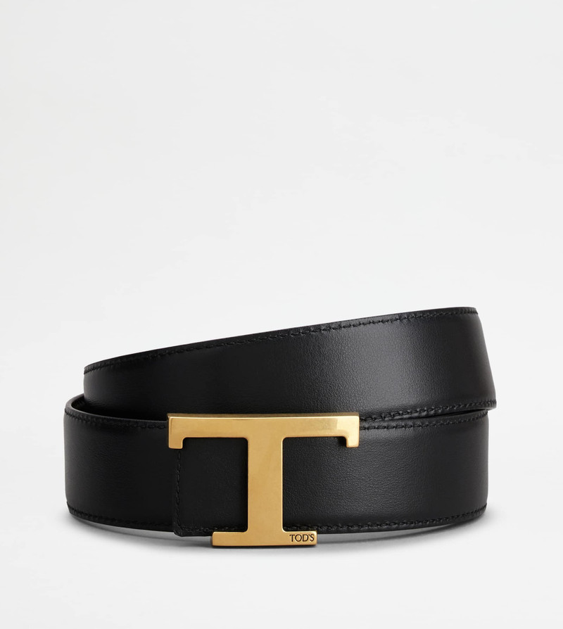 Tod's T TIMELESS REVERSIBLE BELT IN LEATHER - BROWN outlook