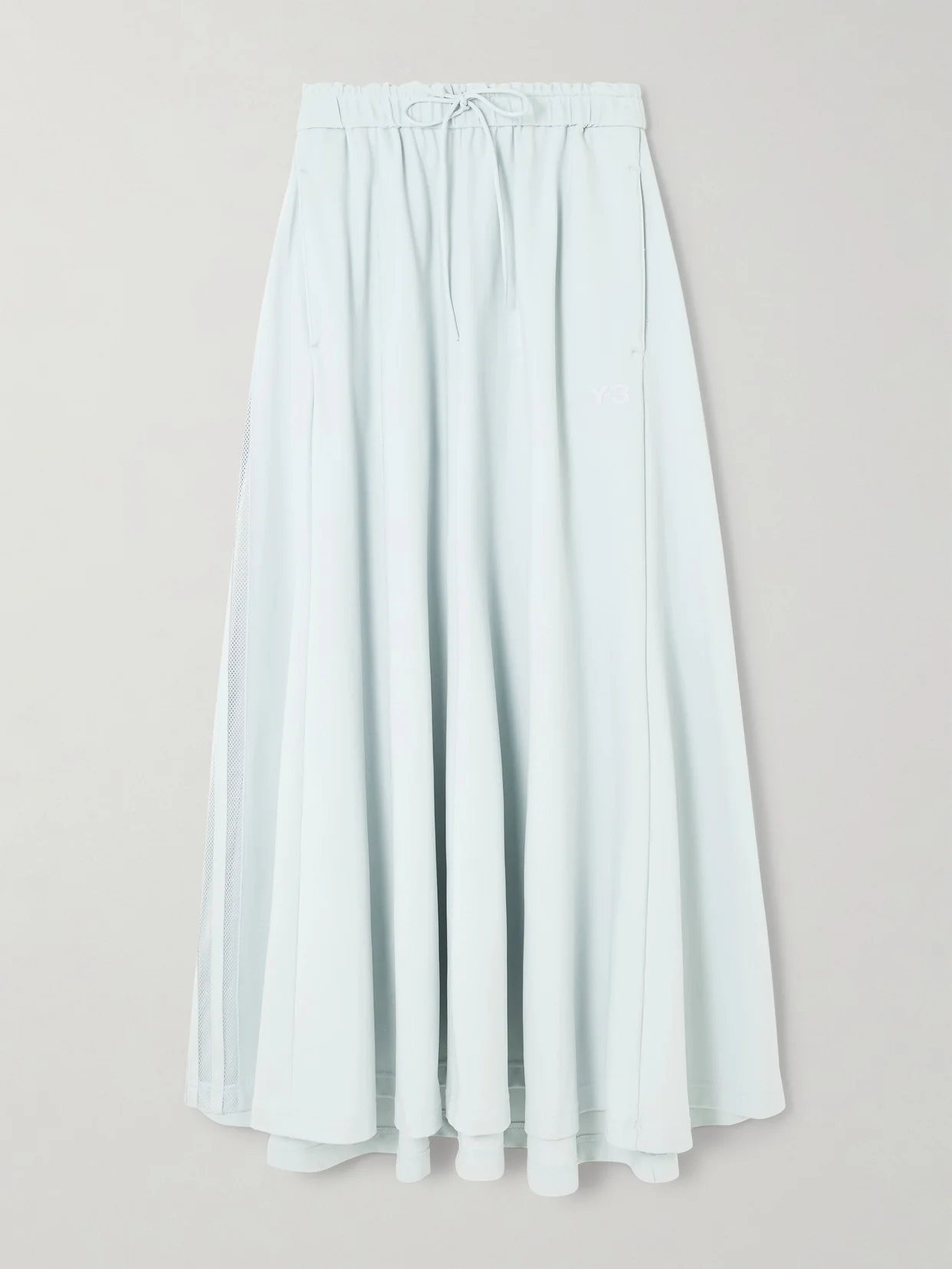 Pleated Piqué Midi Skirt - 1