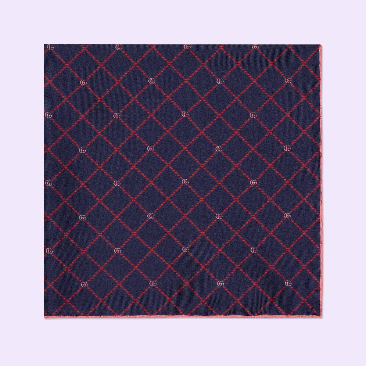 Double G and check silk pocket square - 2