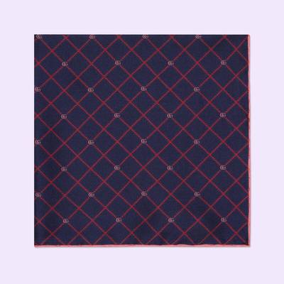 GUCCI Double G and check silk pocket square outlook
