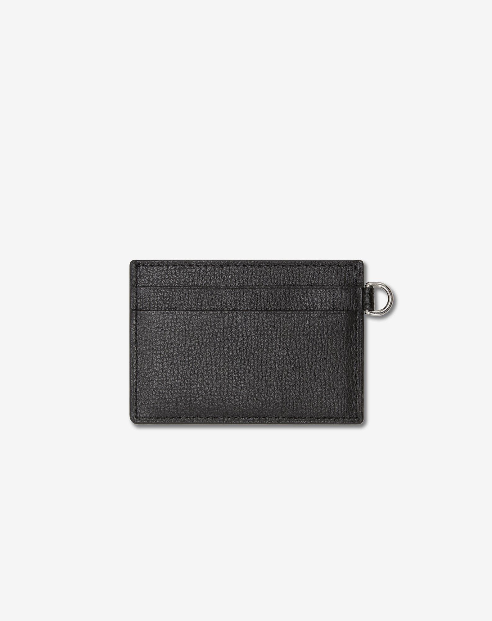 Black textured leather card holder - 3