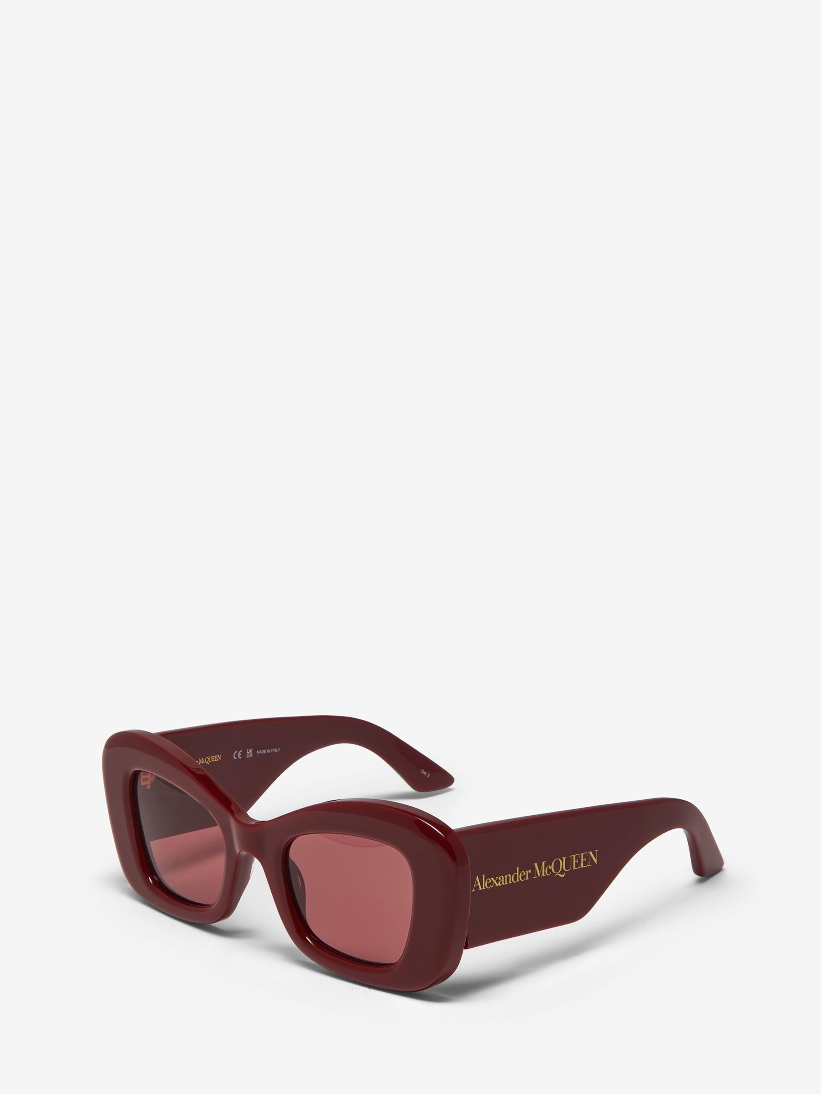 Women's Bold Cat-eye Sunglasses in Burgundy - 2
