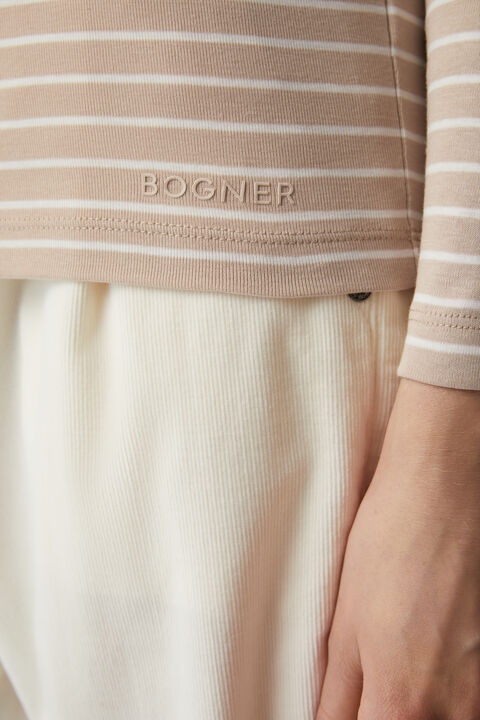 Louna Longsleeve in Camel/White - 5