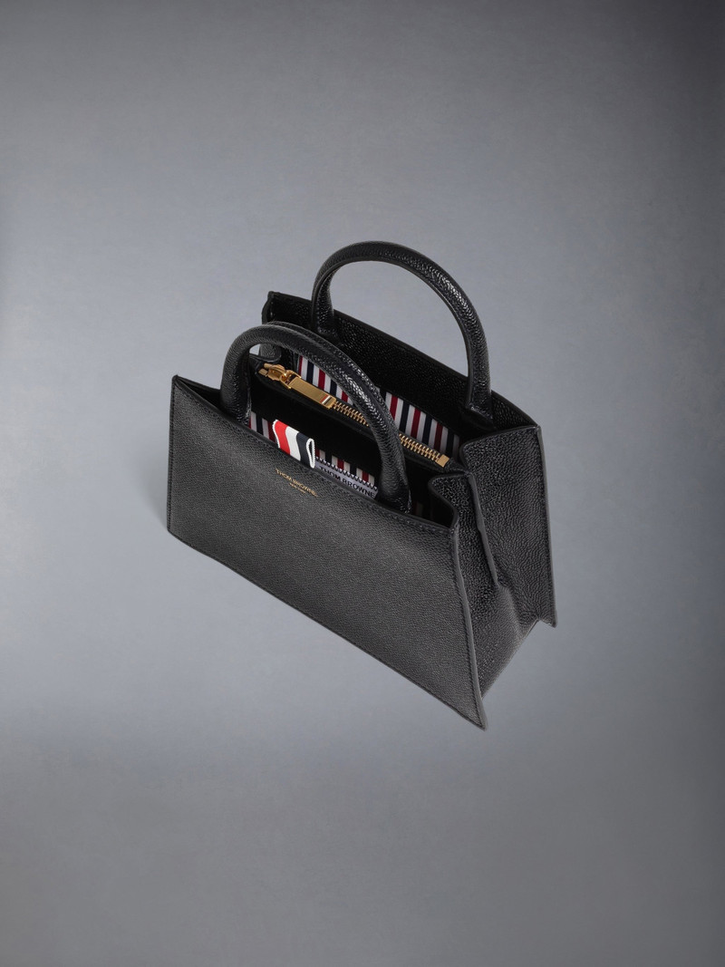 PEBBLE GRAIN SHOULDER STRAP MINI TRAPEZE TOTE 4