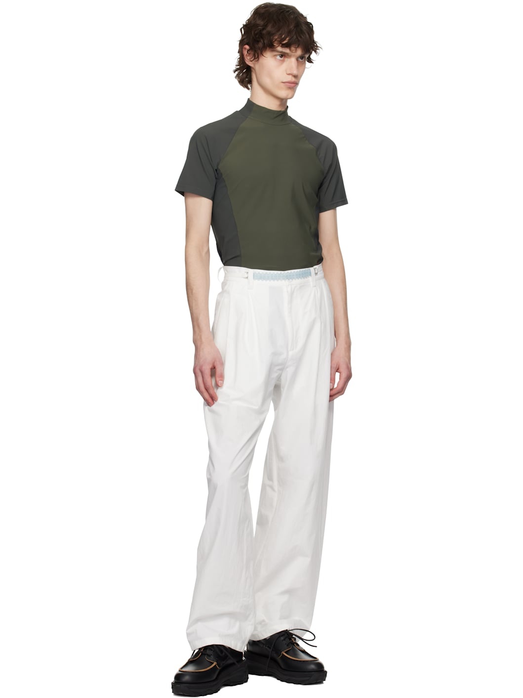 White Wide Trousers - 4