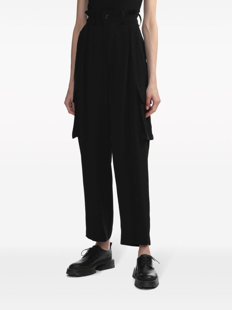 pleated high-waisted cargo trousers 3