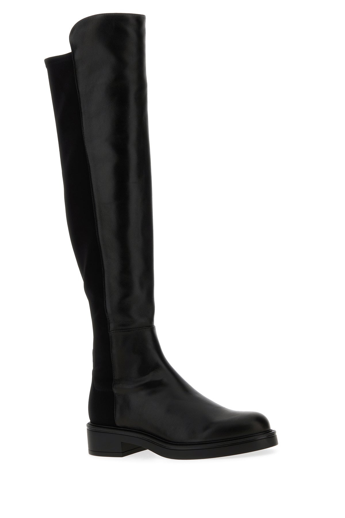 Black nappa leather and fabric Celia boots - 2