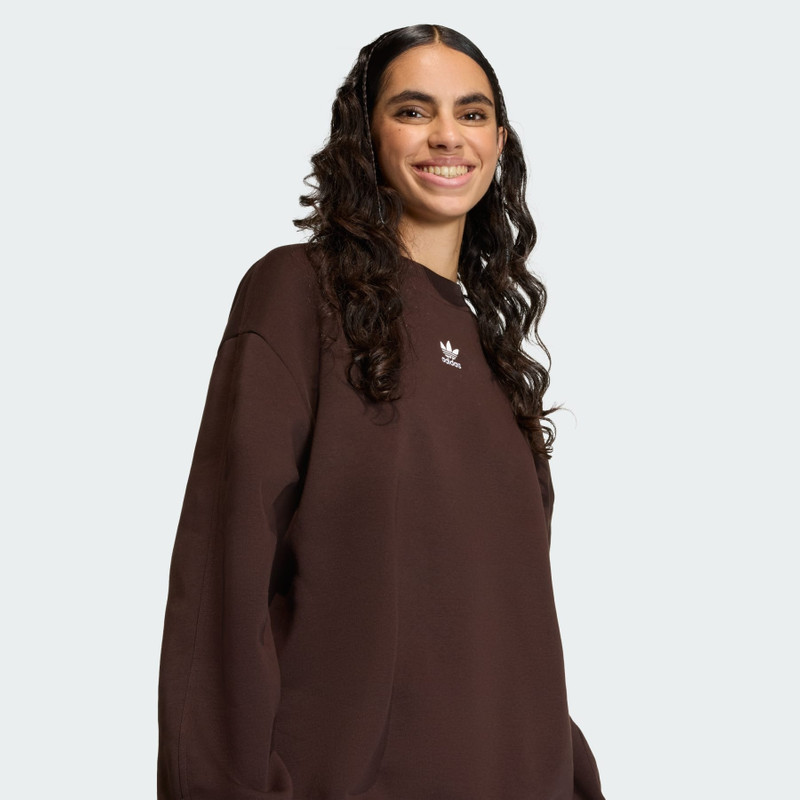 Essentials Fleece Long Oversized Crew Sweatshirt 5
