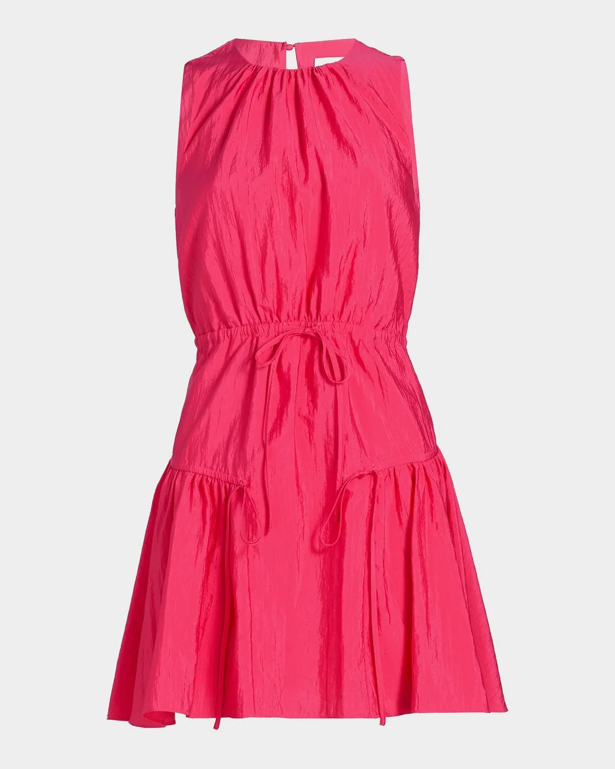 Leyla Taffeta Drawstring Tiered Sleeveless Mini Dress - 1