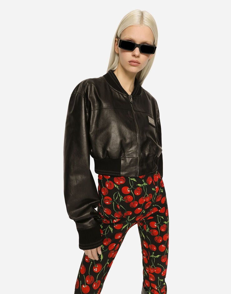 Short nappa leather bomber jacket with Dolce&Gabbana tag - 4