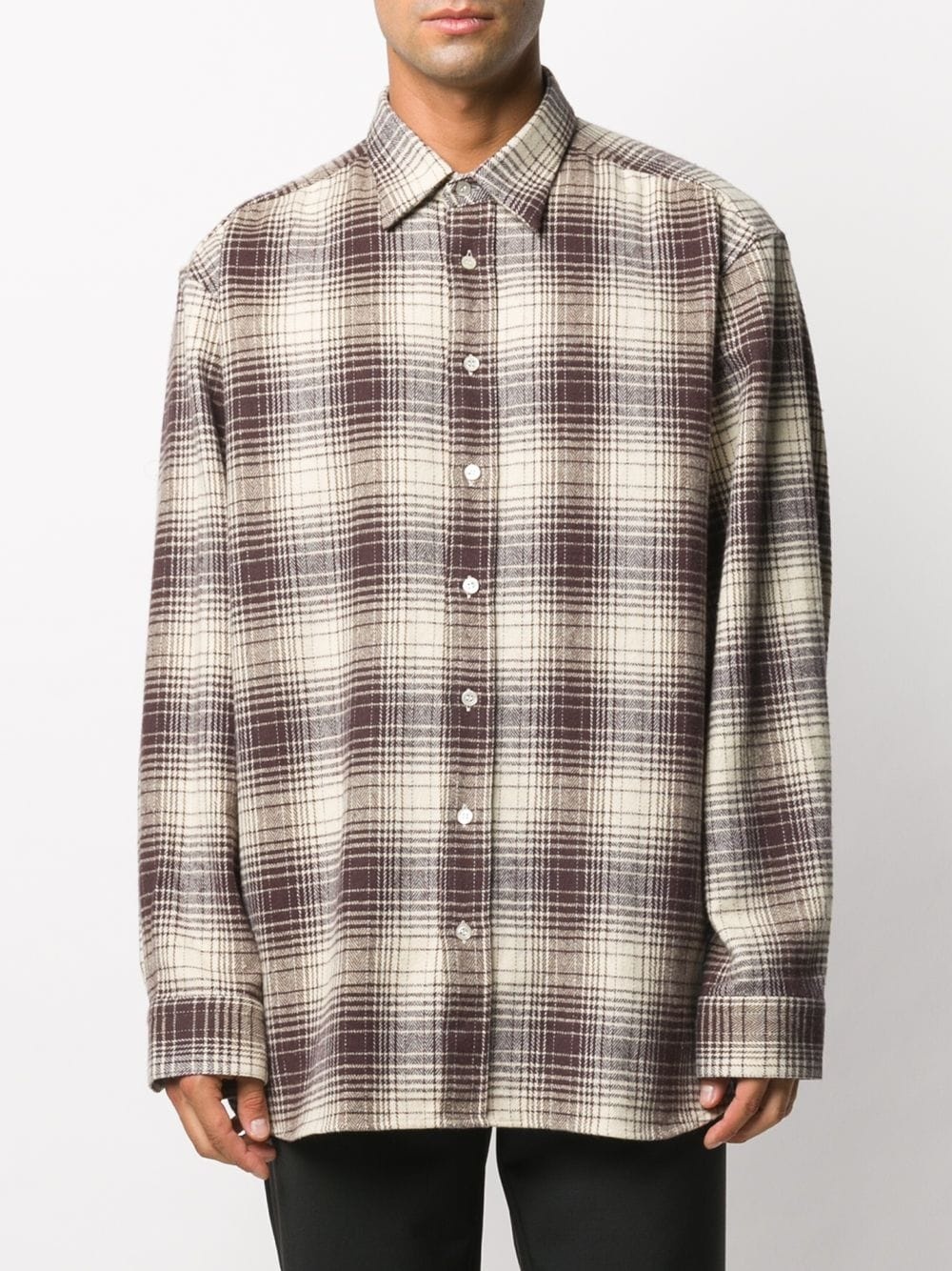 checked-print cotton shirt - 3