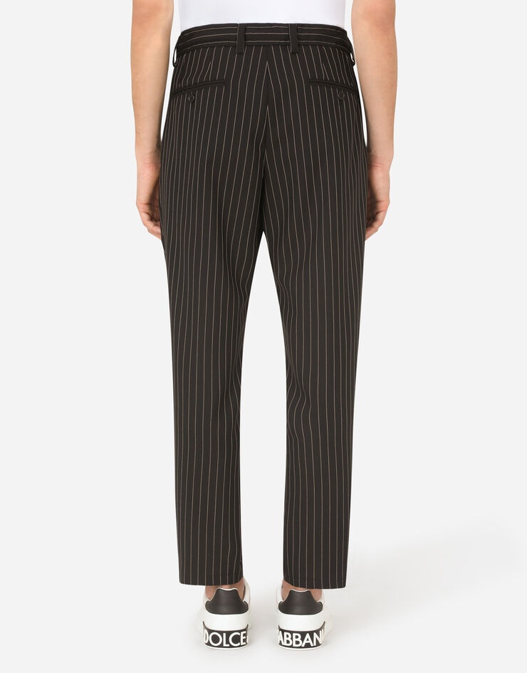 Pinstripe wool jogging pants - 2