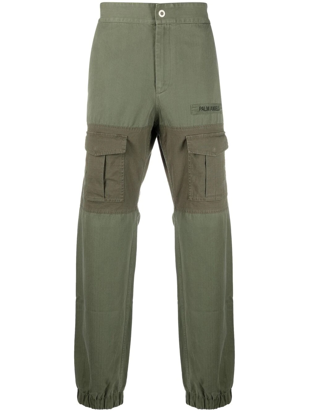 logo-patch cargo trousers - 1