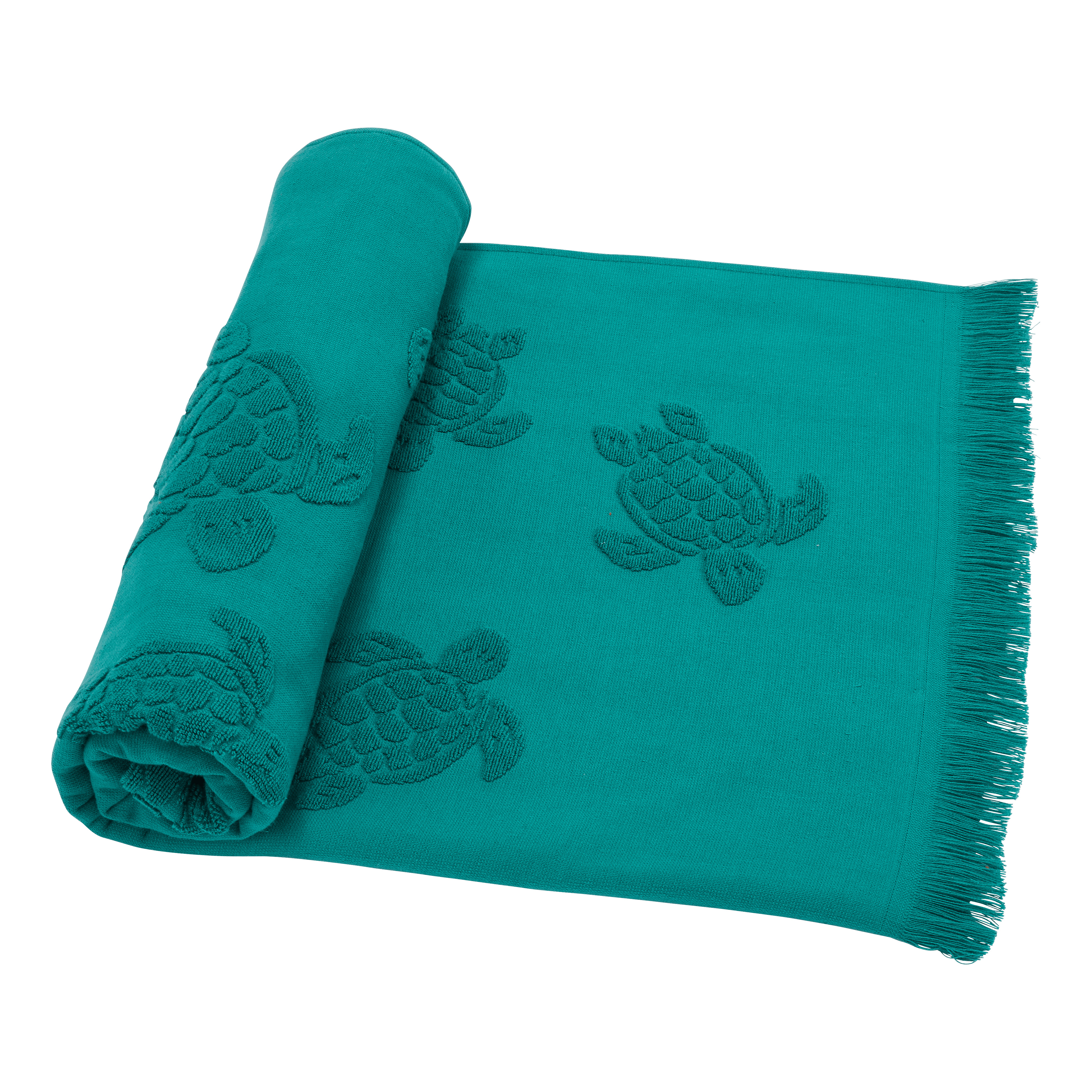 Beach Fouta in Organic Cotton Turtles Jacquard 3