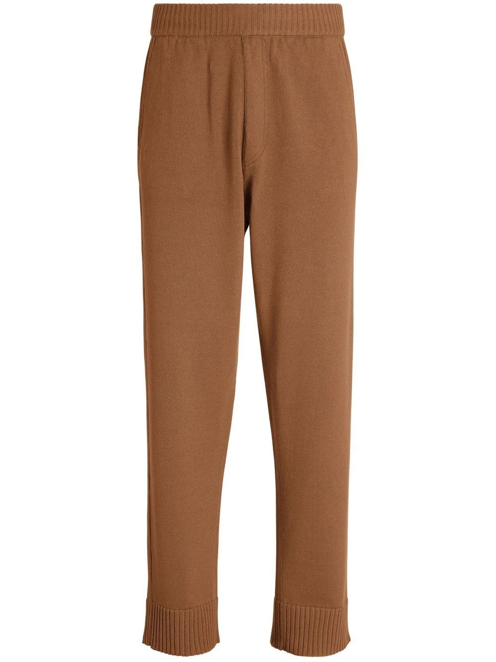 cotton-cashmere knitted track pants - 1