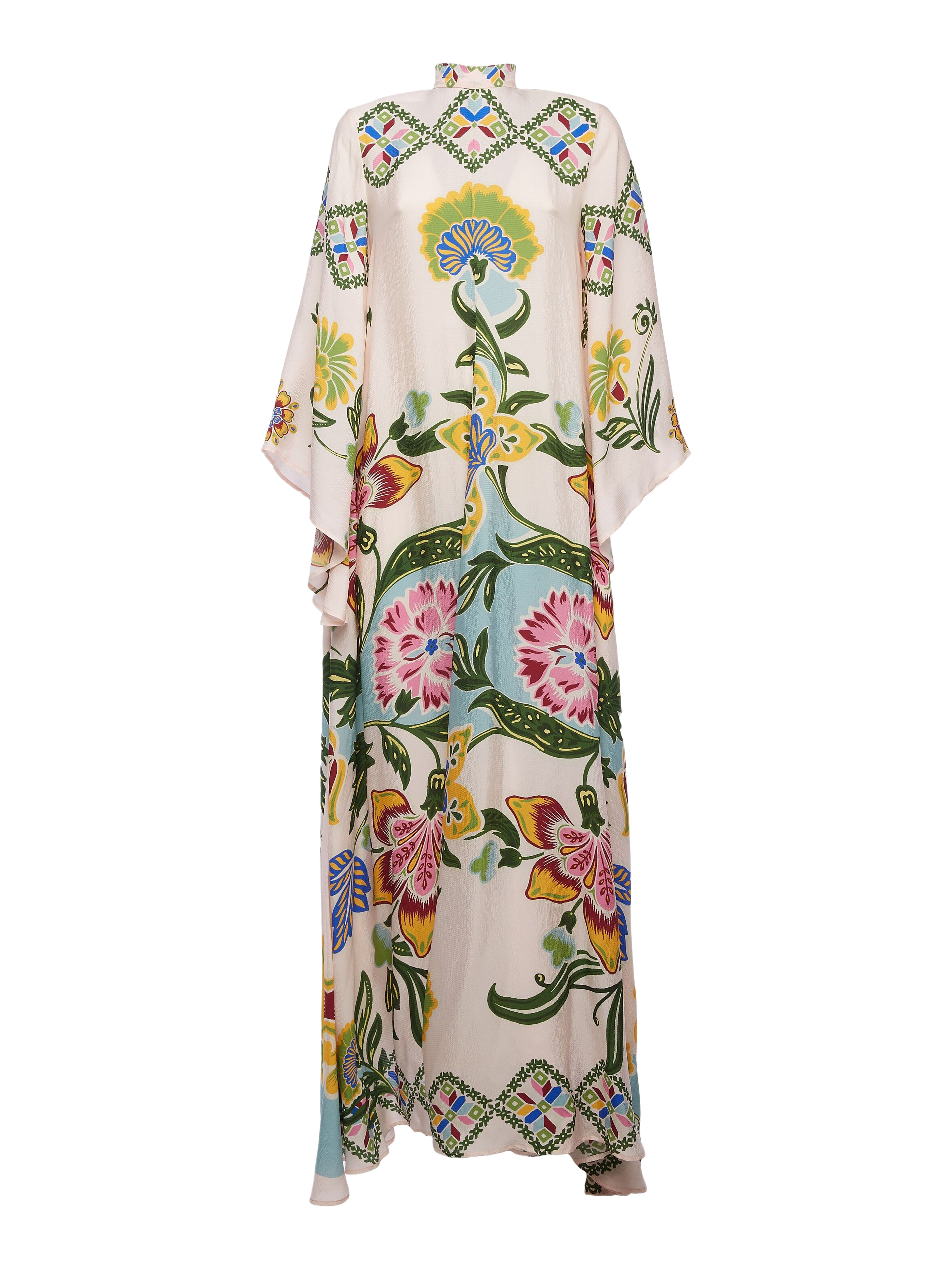 La DoubleJ Magnifico Dress Placée Folk Flowers Azzurro Pink at Nordstrom - 2