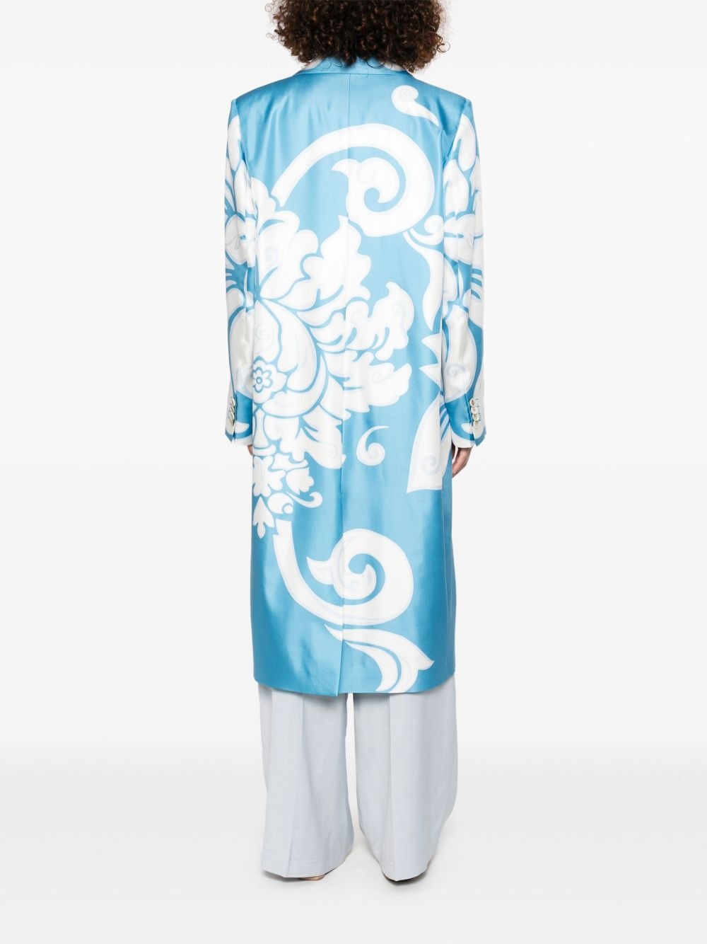 graphic-print silk coat - 4