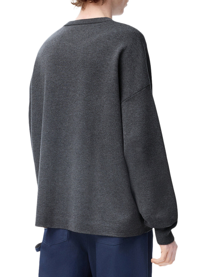 Loewe Men Anagram Cotton Blend Sweater With Pocket - 4
