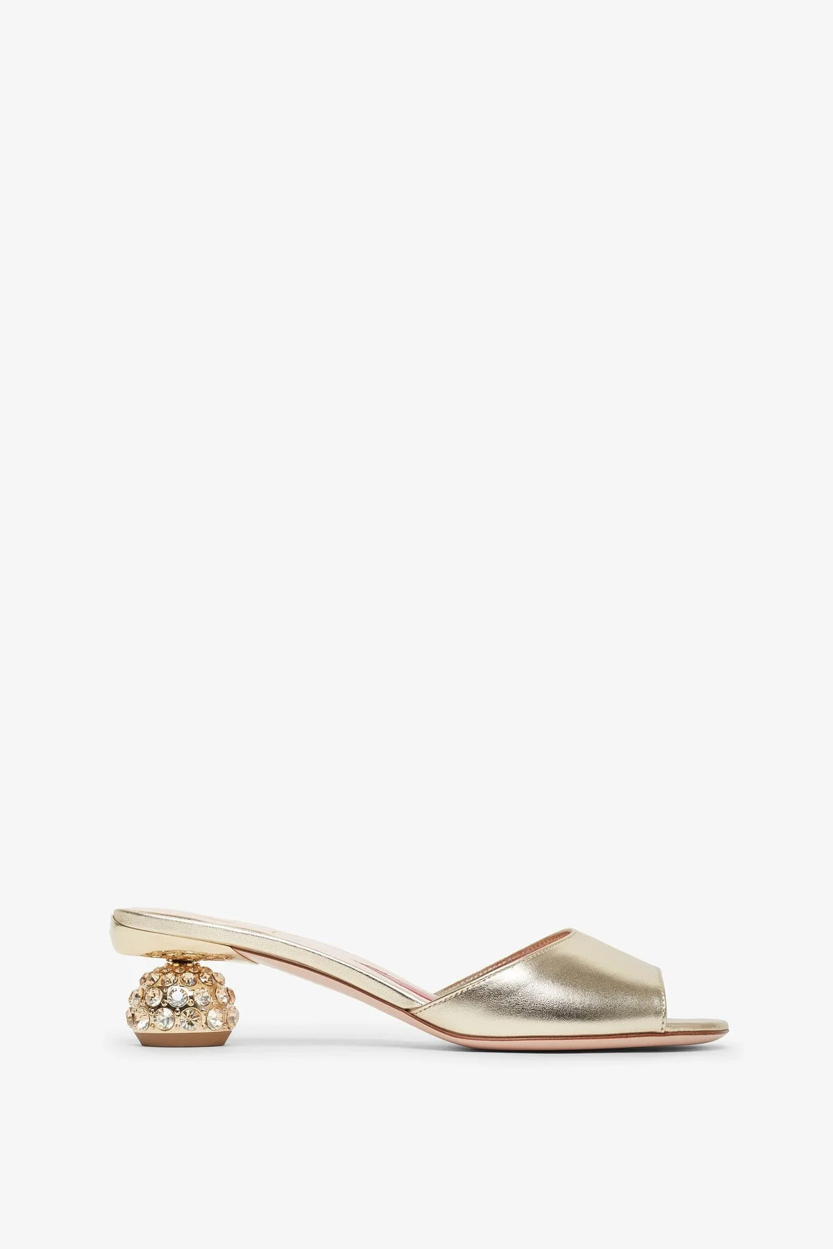 Embellished gold leather mules - 1