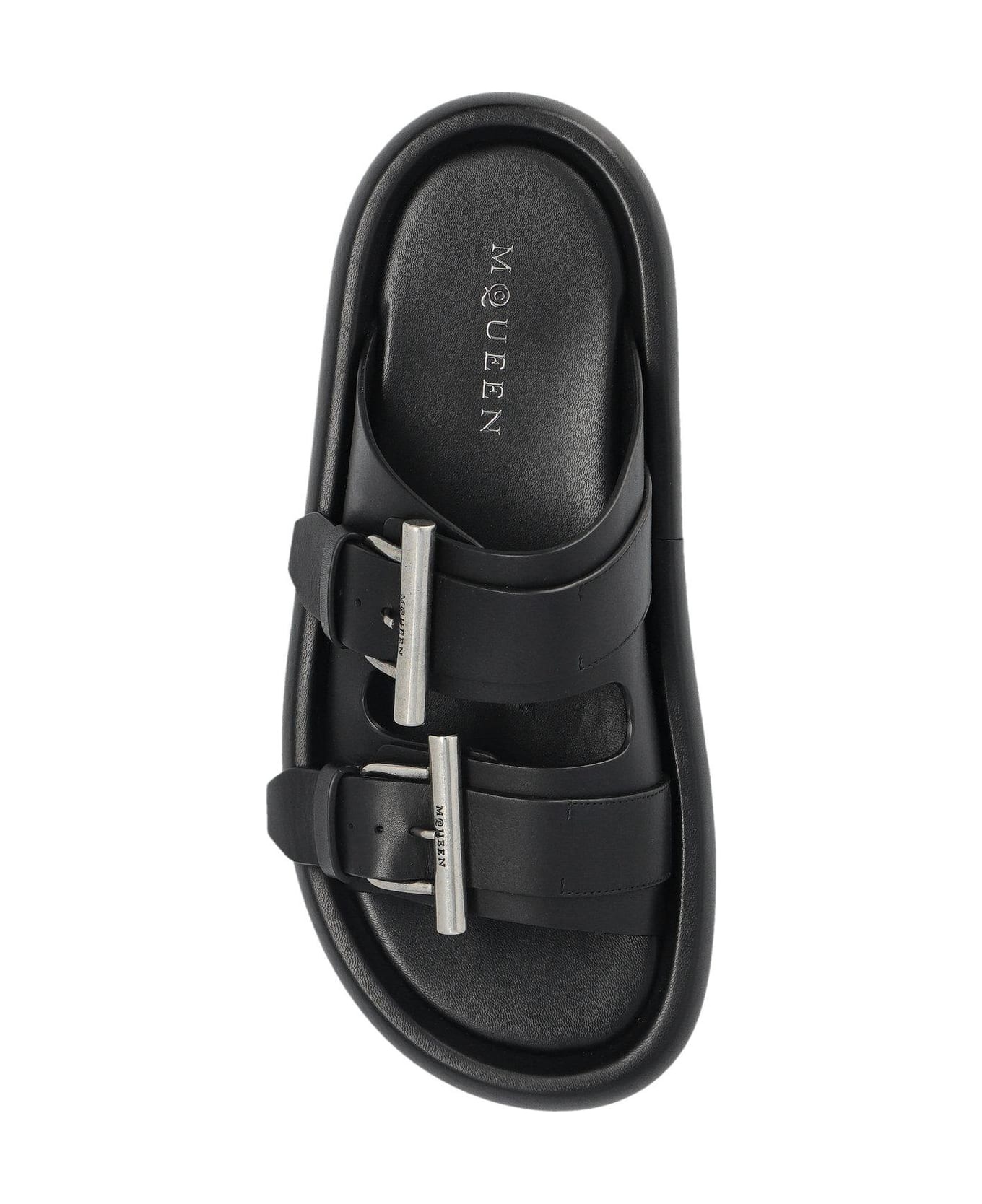 Double Buckle Slip-on Slides - 4
