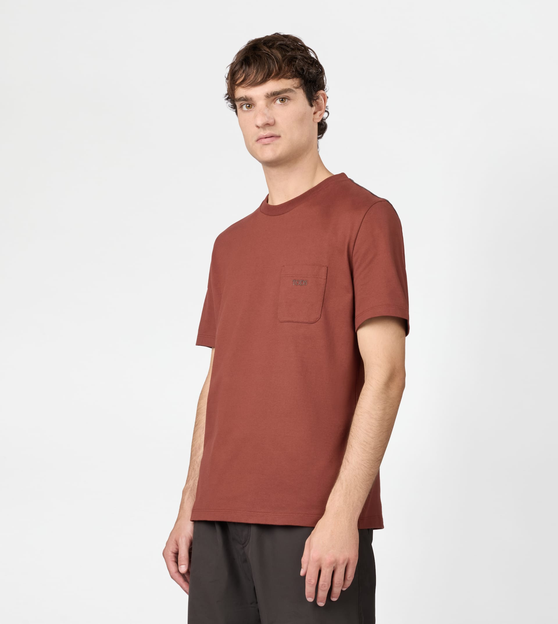 T-SHIRT IN JERSEY - BROWN - 2