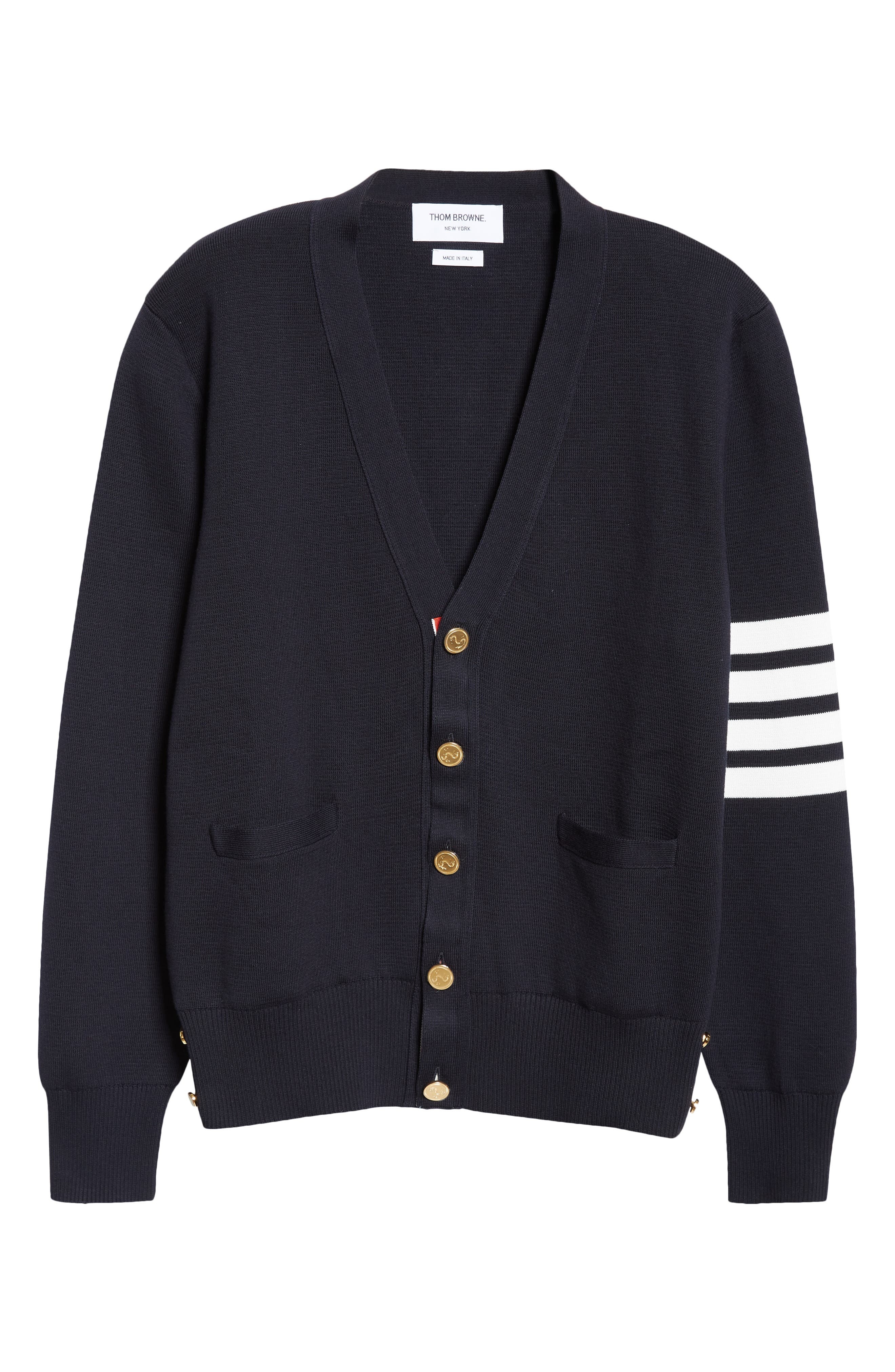 Thom Browne 4-Bar Milano Knit Cardigan in Navy at Nordstrom - 6