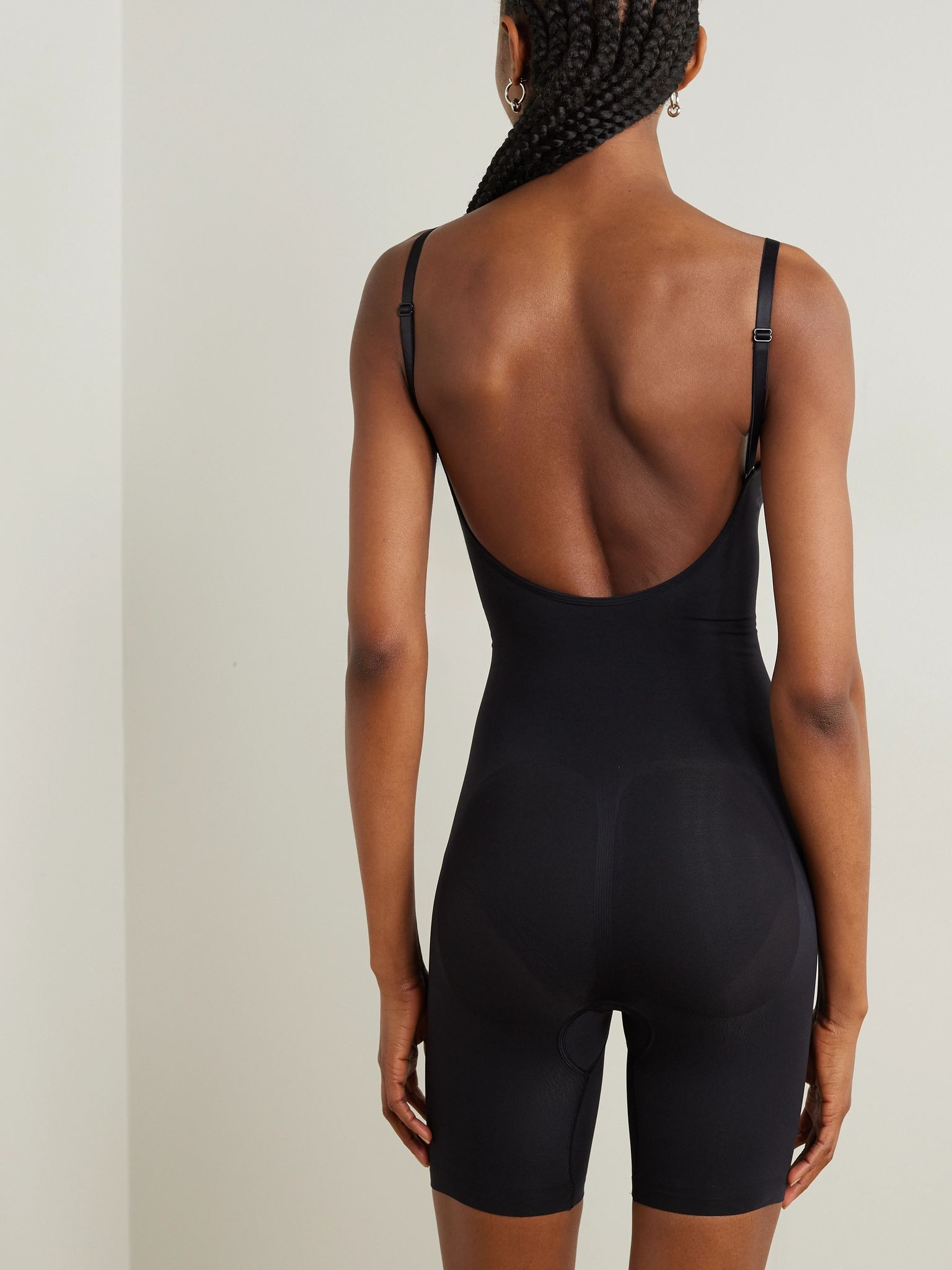 Seamless Sculpt Mid Thigh Bodysuit - Onyx Black - 3