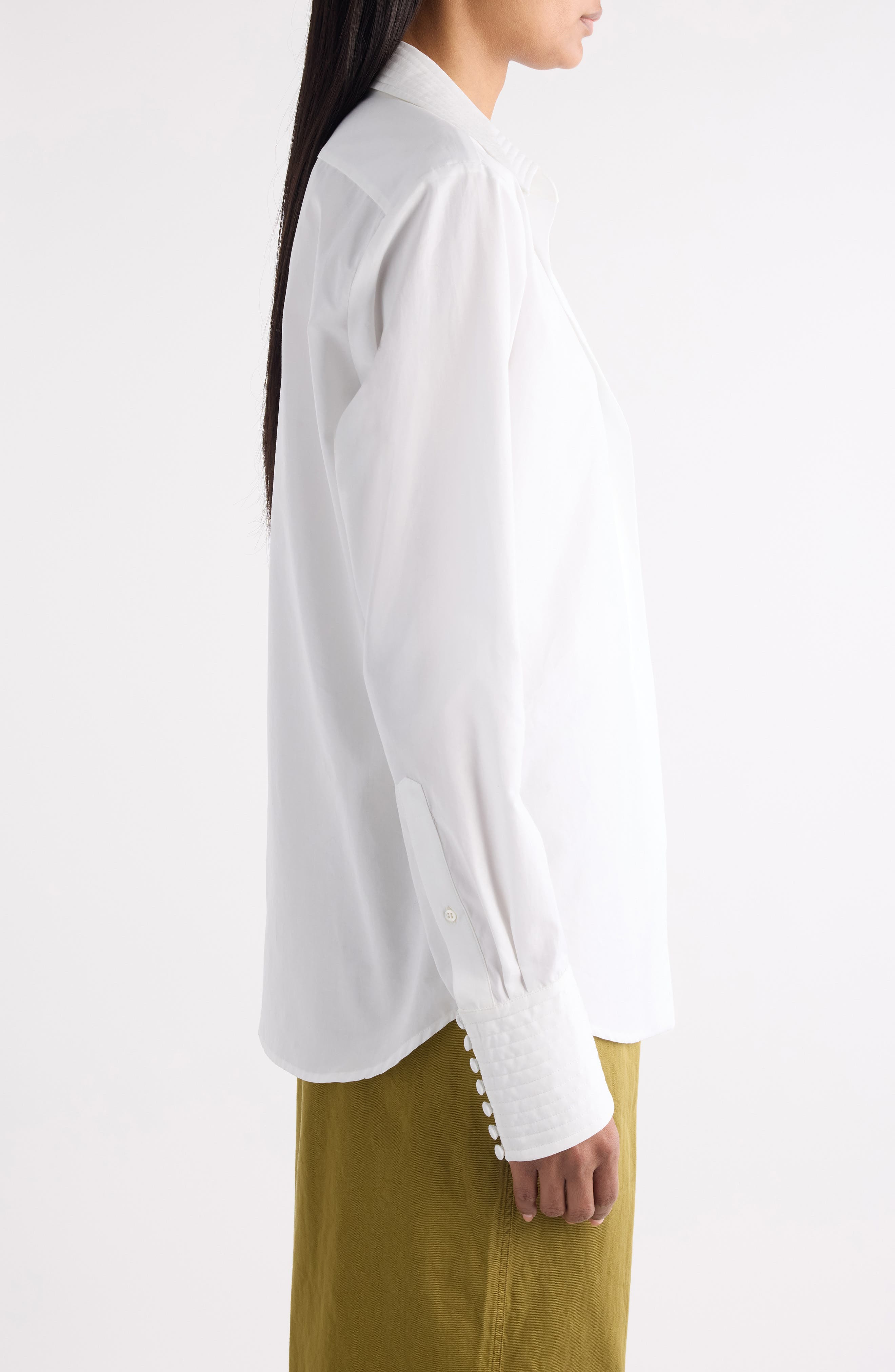 Dries Van Noten Celinta Cotton Button-Up Shirt in White at Nordstrom - 4